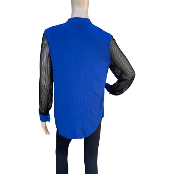 Rock & Republic Mock Neck Mesh Shirt Edgy, Chic Layering Piece, Size M - Picture 4 of 8